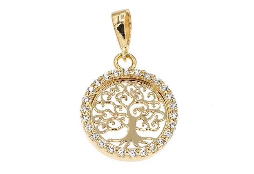 Bella Carina Kettenanhänger Gold Anhänger Baum des Lebens mit Zirkonia 585 günstig online kaufen