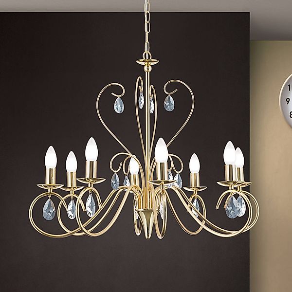 Orion Leuchten Kristall Kronleuchter Alessia 68 cm x 58 cm 8 x E14 Gold günstig online kaufen