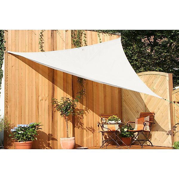 Floracord Dreiecksonnensegel HDPE Creme 500 cm x 500 cm x 500 cm günstig online kaufen
