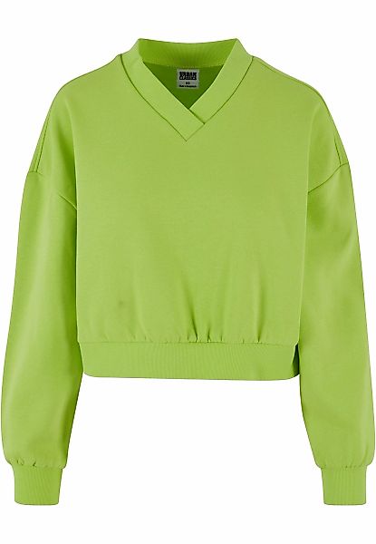 URBAN CLASSICS Rundhalsshirt "Urban Classics Damen Ladies Cropped V-Neck", günstig online kaufen