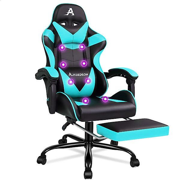 ALFORDSON Gaming-Stuhl mit Fußstütze, 8 Massagepunkten günstig online kaufen