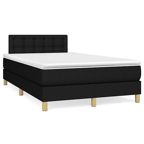 vidaXL Boxspringbett mit Matratze Schwarz 120x200 cm Stoff1389669 günstig online kaufen