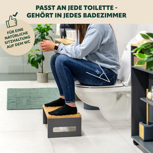eluno Fußhocker Toilettenhocker, aus Bambus, platzsparend günstig online kaufen