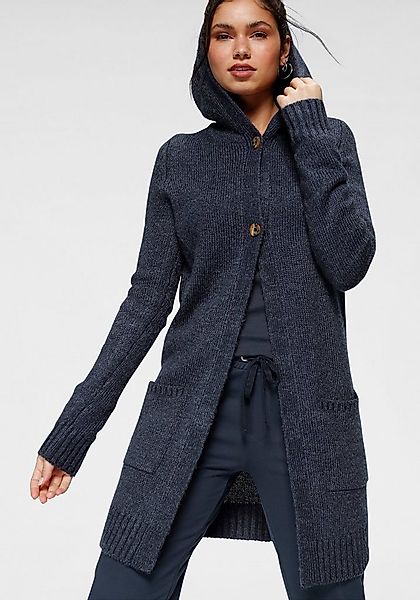 KangaROOS Kapuzenstrickjacke mit aufgesetzten Taschen und breiten Rippbündc günstig online kaufen