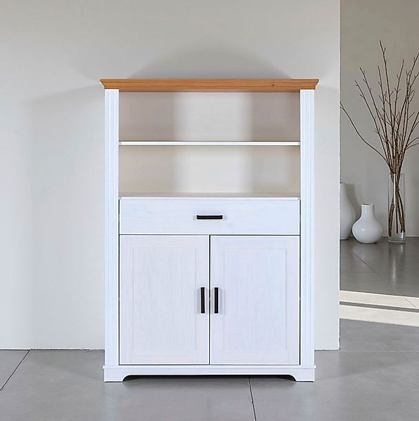 Inter Link Highboard "Maluno" 1 Stk. tlg. Kiefer Massiv, Soft-Close, Staura günstig online kaufen