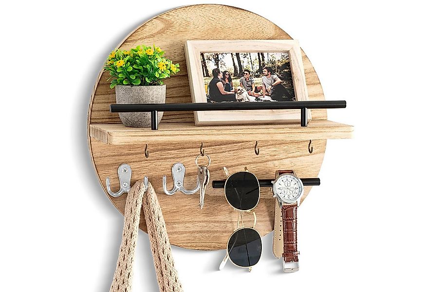 Venkuber Schlüsselbrett mit Regal und Haken, Wandmontierter Postorganizer i günstig online kaufen