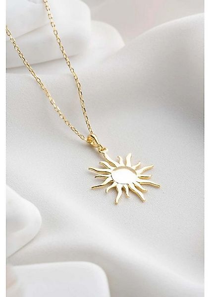 Nisan Kette und Anhänger Set, 925 Silber Kette Sonne – Vergoldet Anhänger m günstig online kaufen