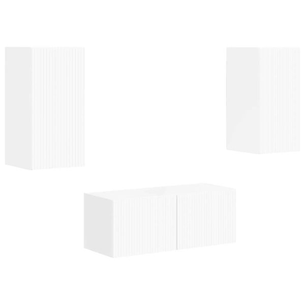 vidaXL TV-Schrankset Wandmontiert 2-Tlg Hochglanz Weiß Holzwerkstoff 340896 günstig online kaufen