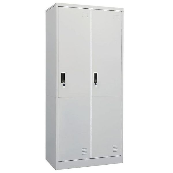 vidaXL Spind aus Stahl in Hellgrau mit 2 Türen (LxBxH: 50x80x180 cm) günstig online kaufen