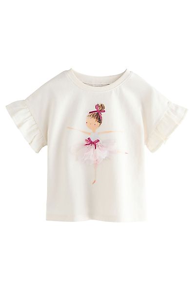 Next T-Shirt Gerüschtes Kurzarmoberteil aus 100 % günstig online kaufen