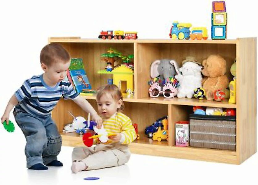 COSTWAY® Spielzeugschrank mit 5 Fächern 111 x 30 x 61,5cm natur günstig online kaufen