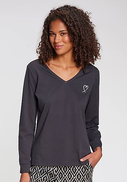 Vivance Dreams Pyjamaoberteil mit kleinem Herzprint günstig online kaufen