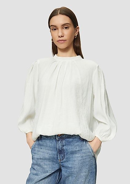 QS Kurzarmbluse Bluse Viskosemix-Bluse mit Crinkle-Struktur günstig online kaufen