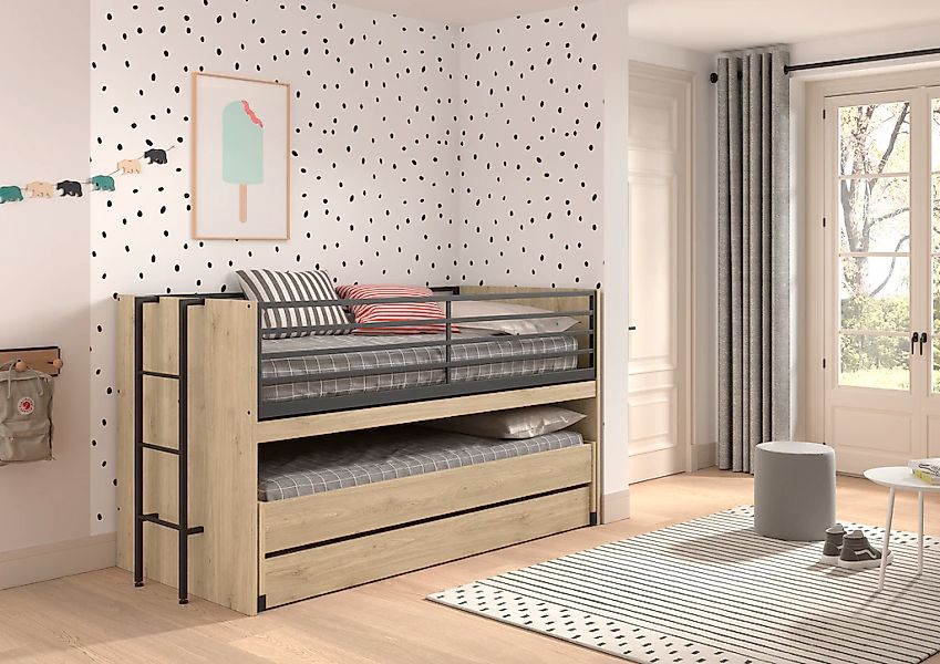 Home affaire Etagenbett "praktisches Etagenbett mit viel Funktion, 2 Dekore günstig online kaufen