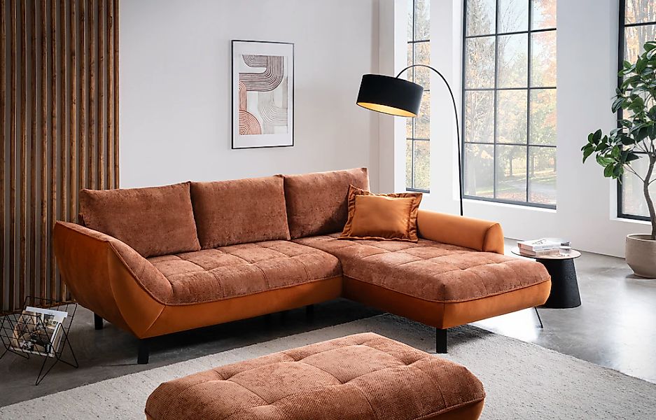 exxpo - sofa fashion Ecksofa "Bellini, Materialmix oder komplett Struktur, günstig online kaufen