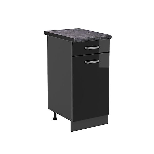 Vicco Küchenunterschrank R-Line Schwarz Hochglanz/Anthrazit 40 cm AP Anthra günstig online kaufen