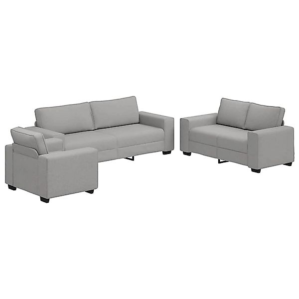 vidaXL 3-Teiliges Sofa-Set mit Kissen Wolkengrau Stoff 3324657 günstig online kaufen