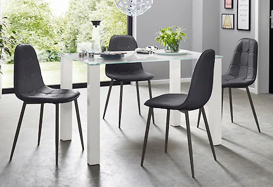 INOSIGN Essgruppe Set, 5 Stk. tlg. mit Glastisch, Breite 120 cm günstig online kaufen