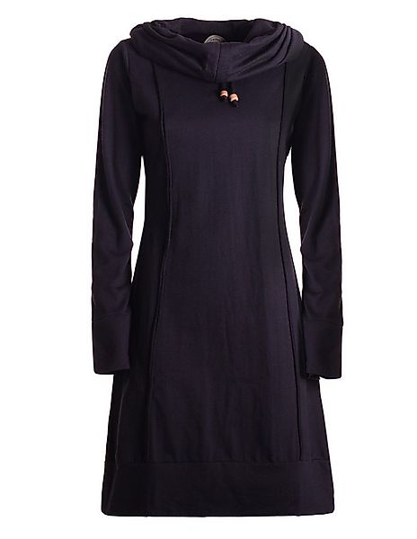 Vishes Jerseykleid Knielanges Kleid Baumwolle Schalkragen elastischer Bund günstig online kaufen