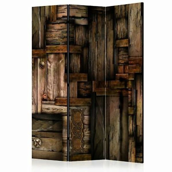 artgeist Paravent Wooden puzzle [Room Dividers] grau-kombi Gr. 135 x 172 günstig online kaufen