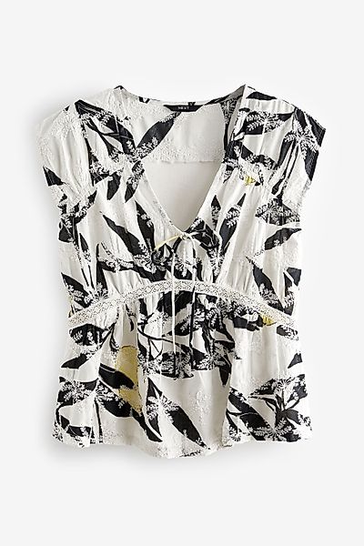 Next Blusenshirt Kurzärmliges Oberteil mit Stickerei günstig online kaufen