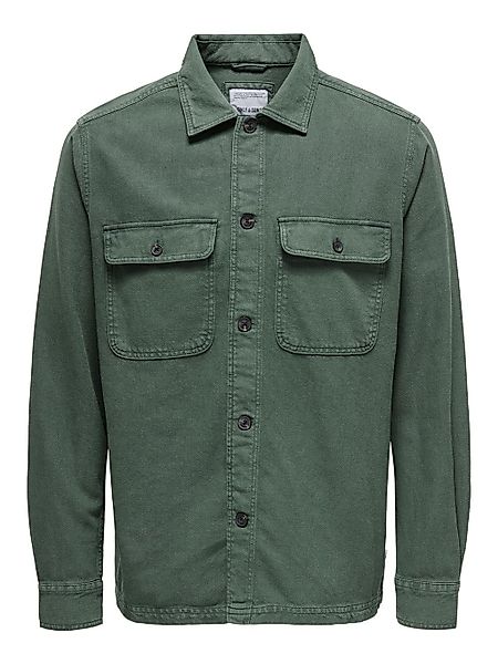 ONLY & SONS Langarmhemd "ONSOLIVER TWILL OVERDYE OVERSHIRT BF" günstig online kaufen