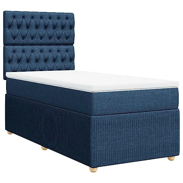 vidaXL Boxspringbett mit Matratze Blau 100x200 cm Stoff 3291980 günstig online kaufen