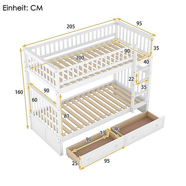 TavilaEcon Etagenbett Kinderbetten,Funktionelle Betten,Cabrio-Betten, Etage günstig online kaufen