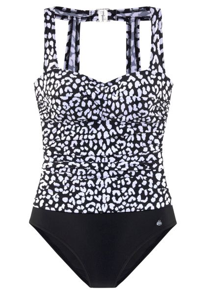 LASCANA Badeanzug mit trendigem schwarz-weiß Druck günstig online kaufen