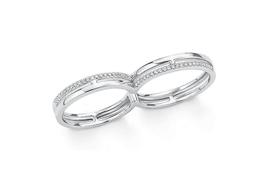 s.Oliver Silberring 925 Doppelring Zweifingerring Zirkonia günstig online kaufen