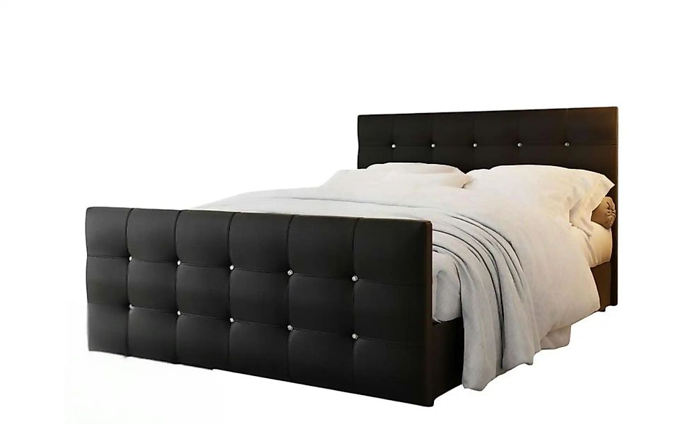 Boxbett Lederoptik  mit Stauraum Kleo ¦ schwarz ¦ Maße (cm): B: 140 H: 105 günstig online kaufen