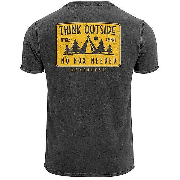 Neverless Print-Shirt Herren Vintage T-Shirt Backprint Think Outside Prints günstig online kaufen
