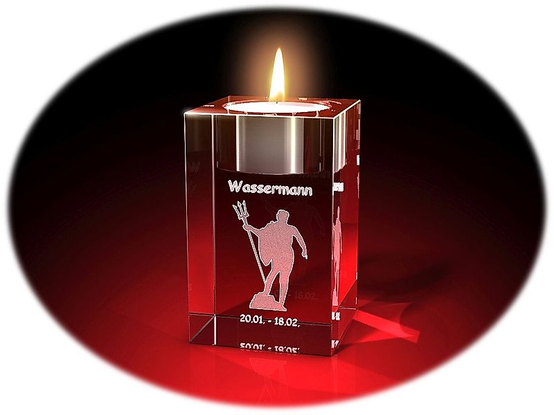 GLASFOTO.COM Teelichthalter Sternzeichen, Geburstag, Geburtstagsgeschenk, 2 günstig online kaufen