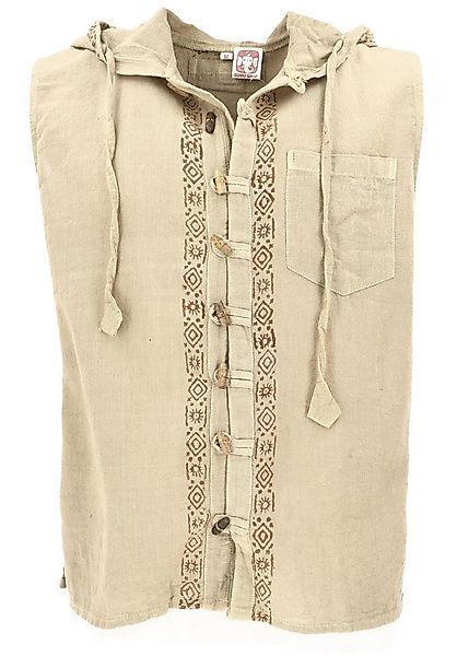 Guru-Shop Hemd & Shirt Natürliches Hemd aus Indien, Top mit Kapuze -.. alte günstig online kaufen