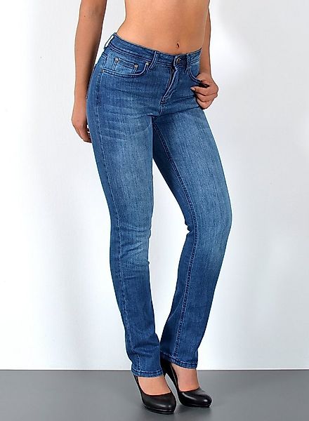 ESRA Straight-Jeans Damen Jeans Geradeschnitt Stretch Jeans Damen Regular F günstig online kaufen