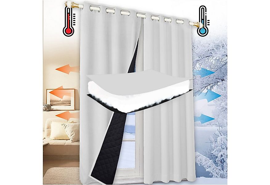 Jibenhome Vorhang Schlafzimmer Vorhänge Blickdicht, Thermogardinen Kältesch günstig online kaufen