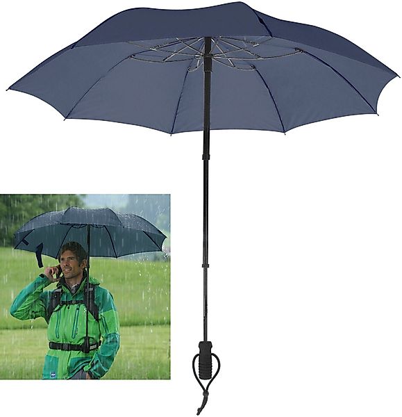 EuroSCHIRM® Taschenregenschirm teleScope handsfree, marineblau, zweifach günstig online kaufen