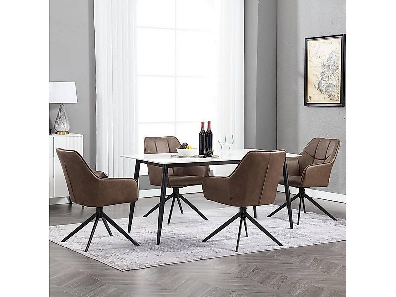 Woltu Esszimmerstuhl (6 St), Polsterstuhl drehbar, gepolsterter, Metallbein günstig online kaufen