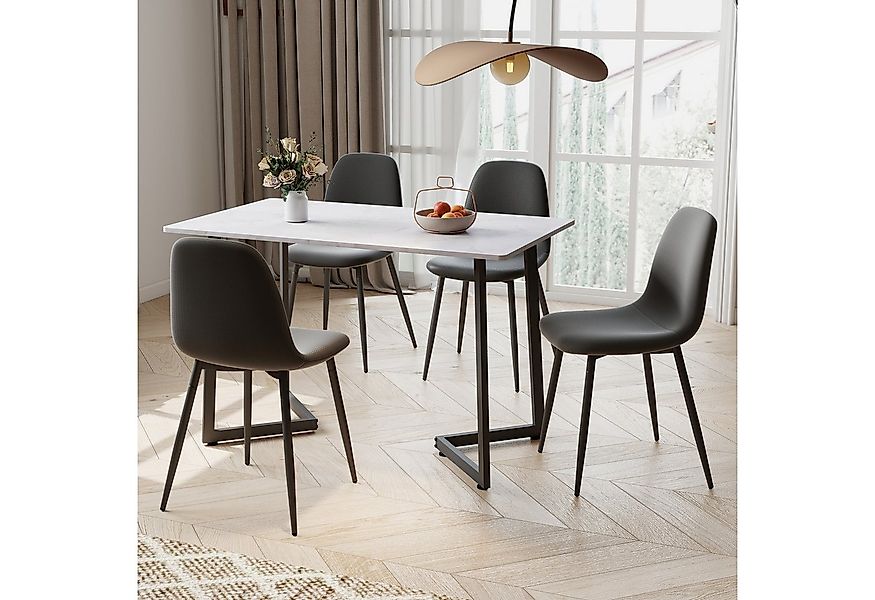 JOIVI Essgruppe 5-Teiliges Esstisch Set mit 4 Stühle, (Esszimmer Set mit Es günstig online kaufen