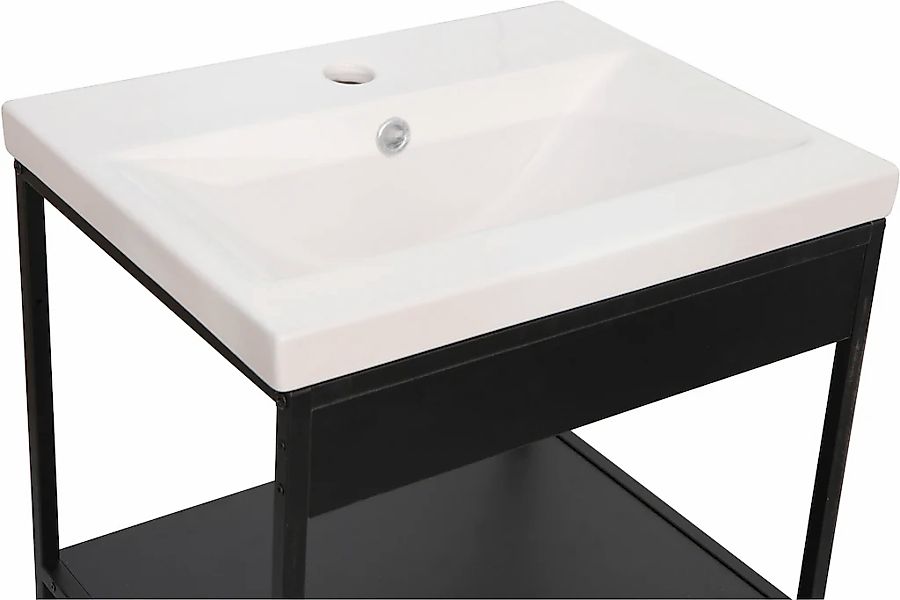 welltime Waschbecken "Lodi" 1 Stk. tlg. Rechteckiger Keramik-Einsatzwaschbe günstig online kaufen