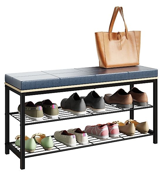 VCM Schuhregal Metall Holz Sitzbank Schuhregal günstig online kaufen