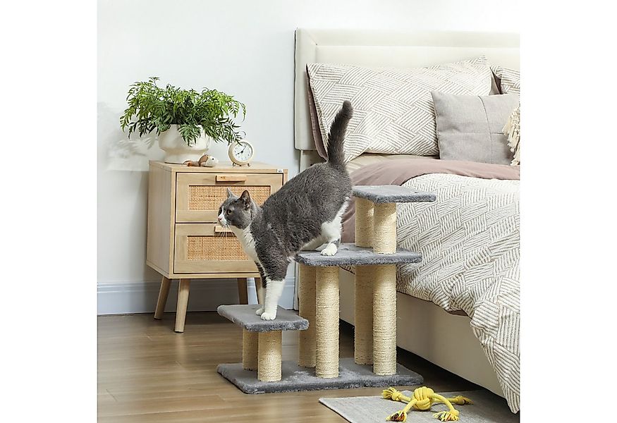 PawHut Haustiertreppe flexible obere Stufe, Plüschstoff (Katzentreppe, 1-St günstig online kaufen