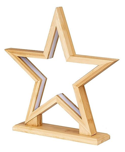 Levandeo® LED Stern, LED Stern Holz H33cm Tischlampe Bambus Weihnachten Dek günstig online kaufen