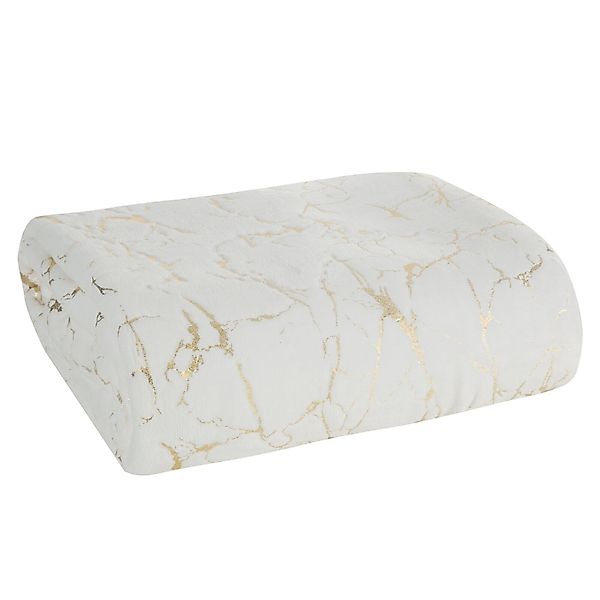 Wohndecke MARMOR, Eurofirany, 150x200 goldenes Marmor-Muster, günstig online kaufen