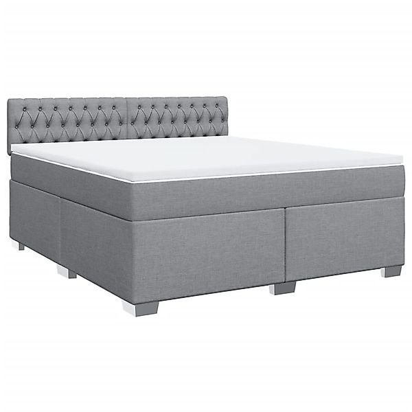 vidaXL Boxspringbett mit Matratze Hellgrau 180x200 cm Stoff 3285974 günstig online kaufen