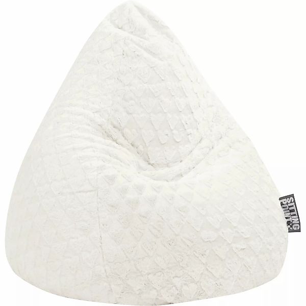 Sitting Point Sitzsack BeanBag Fluffy 120 l Weiß Herz-Muster günstig online kaufen