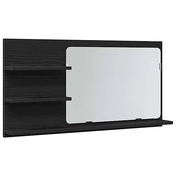 vidaXL Badezimmer-Spiegelschrank Schwarze Eiche 90 x 11 x 45 cm Holzwerksto günstig online kaufen
