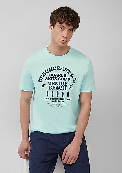 s.Oliver Kurzarmshirt Baumwoll-T-Shirt mit Crewneck und Artwork Rippblende günstig online kaufen