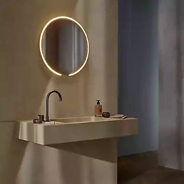 Occhio Mito Sfera 60 Leuchtspiegel LED, Kopf black phantom/Spiegel klar - O günstig online kaufen