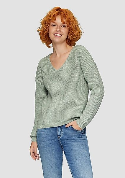 QS Longpullover Strickpullover Pullover mit überschnittenen Schultern in Me günstig online kaufen